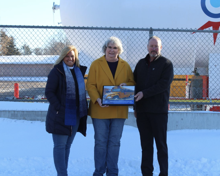 Image: Transportation getting awarded with a Sustainability Award