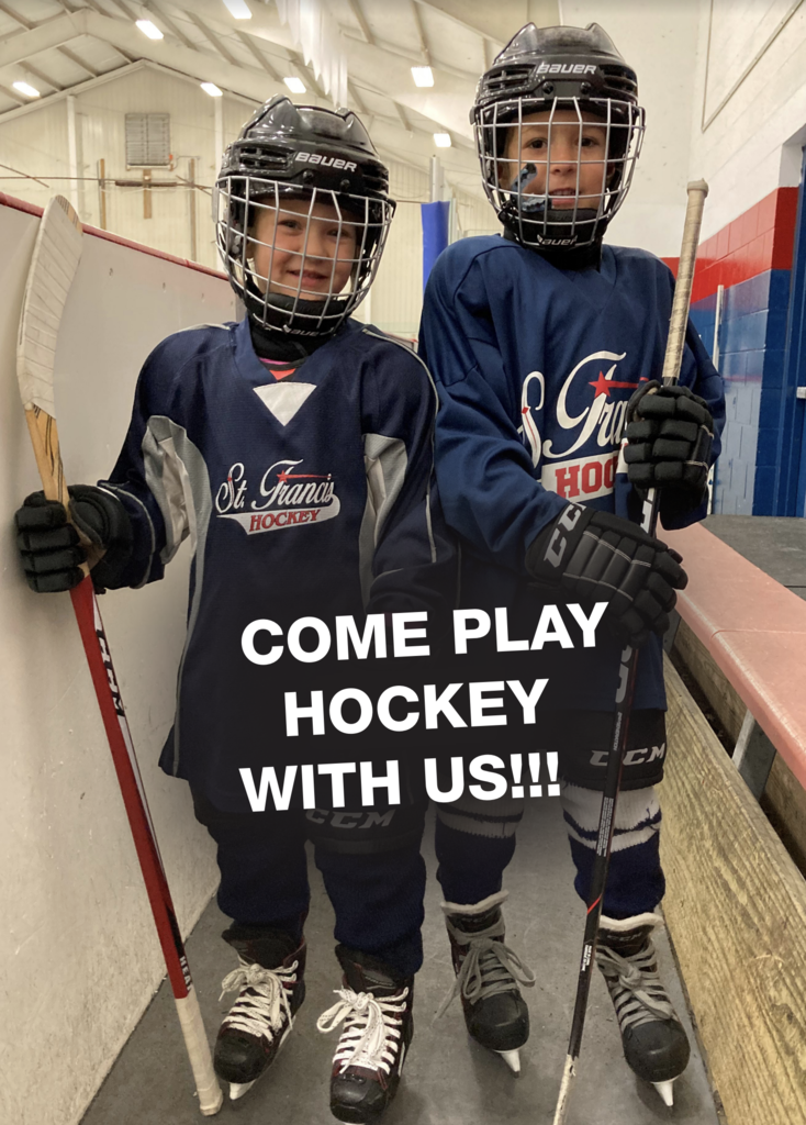 Image: 2 kids in hockey uniforms