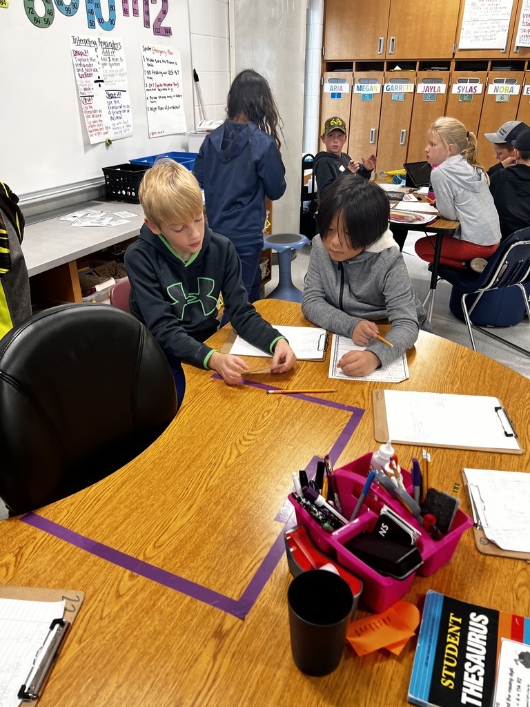 Image: Students working on math together