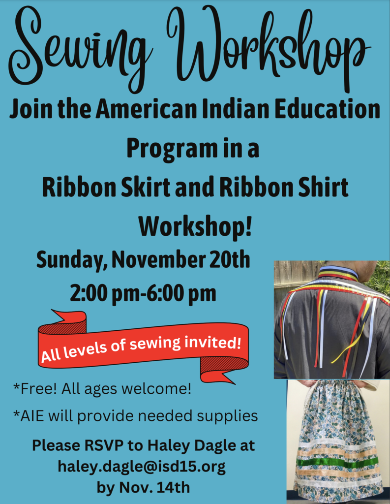 Flyer for American Indian Education's Sewing Workshop